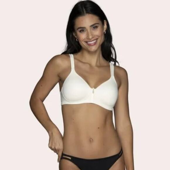 Vanity Fair 34DD Body Caress Full Coverage Wireless Bra Convertible Ivory 72335 - Picture 1 of 11